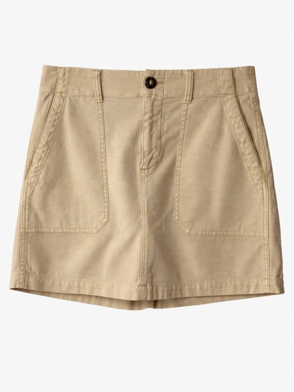 Faherty Utility Mini Skirt‎ Tan Stretch Cotton Coastal Casual Womens 8